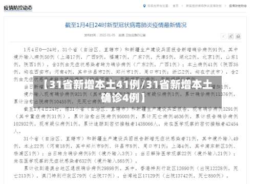 【31省新增本土41例/31省新增本土确诊4例】-第2张图片
