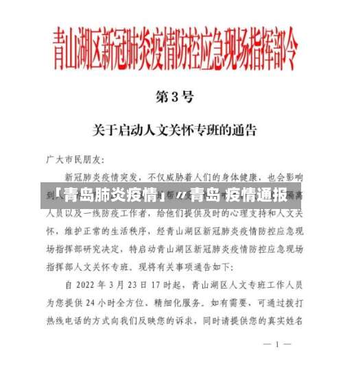 「青岛肺炎疫情」〃青岛 疫情通报